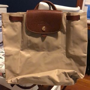 Vintage Longchamp tan backpack